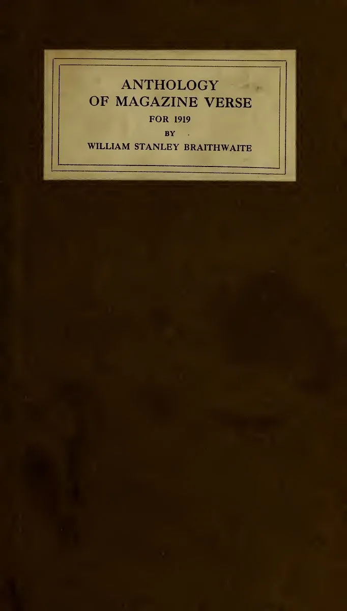 Anthology of Magazine Verse for 1919