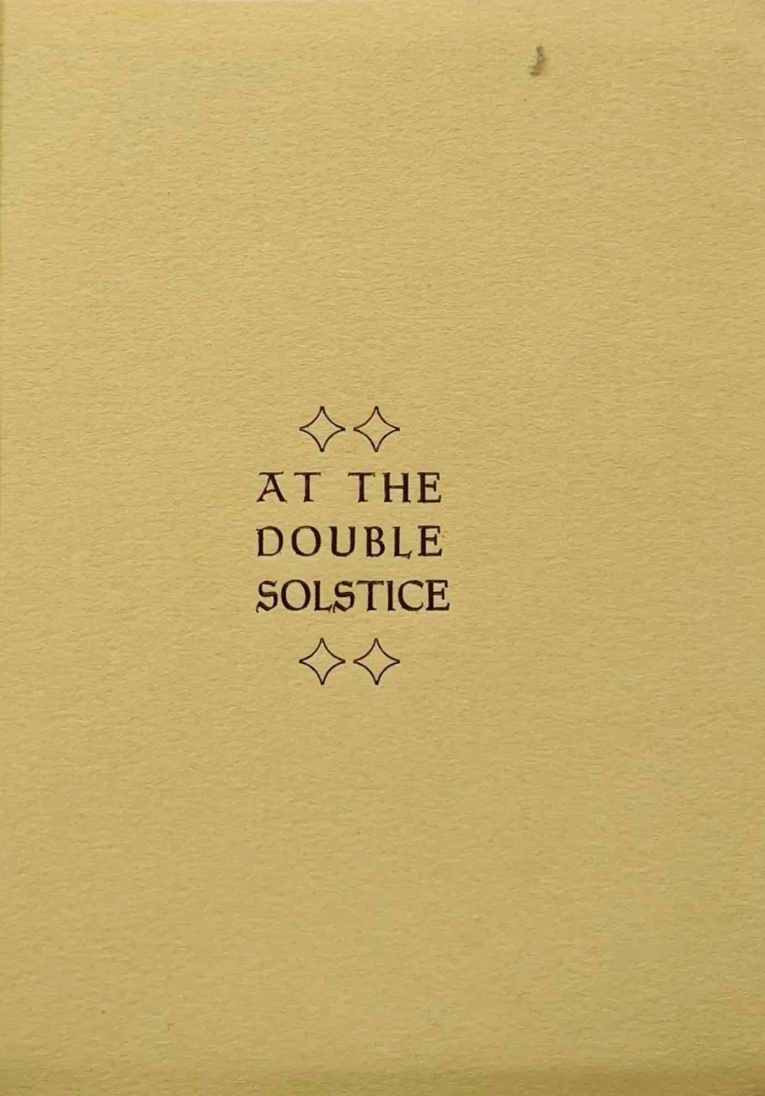 At the Double Solstice