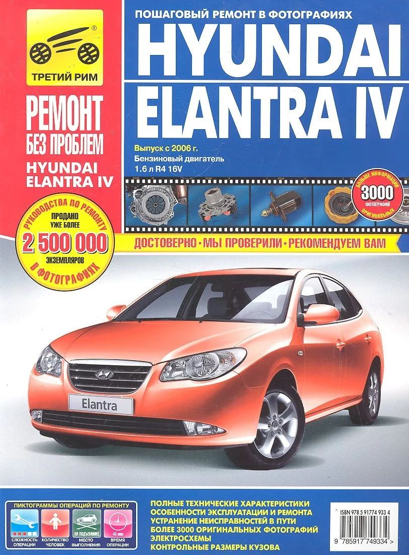 Hyundai Elantra IV с 2006 г. бенз. дв. 1.6 цв. фото рук. по рем.//с 2006 г.//