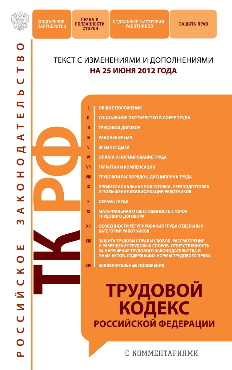 Трудовой кодекс Российской Федерации с комментариями:25.06.2012г.