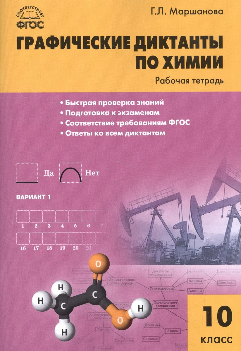 Графические диктанты по химии. 10 класс. Рабочая тетрадь. ФГОС