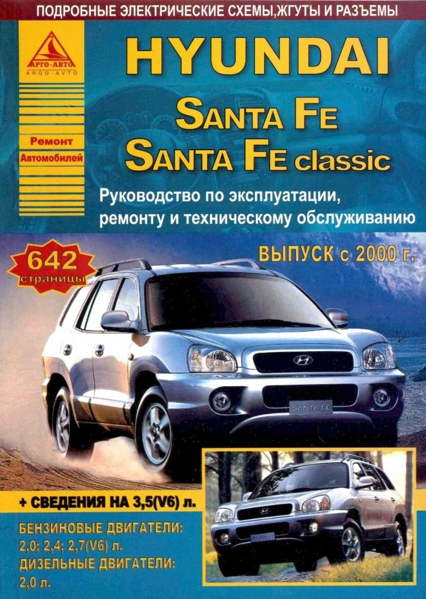 Автомобиль Hyundai Santa Fe/ Santa Fe classic  с 2000 г.Руководство по эксплуатации,ремонту и техническому обслуживанию.
